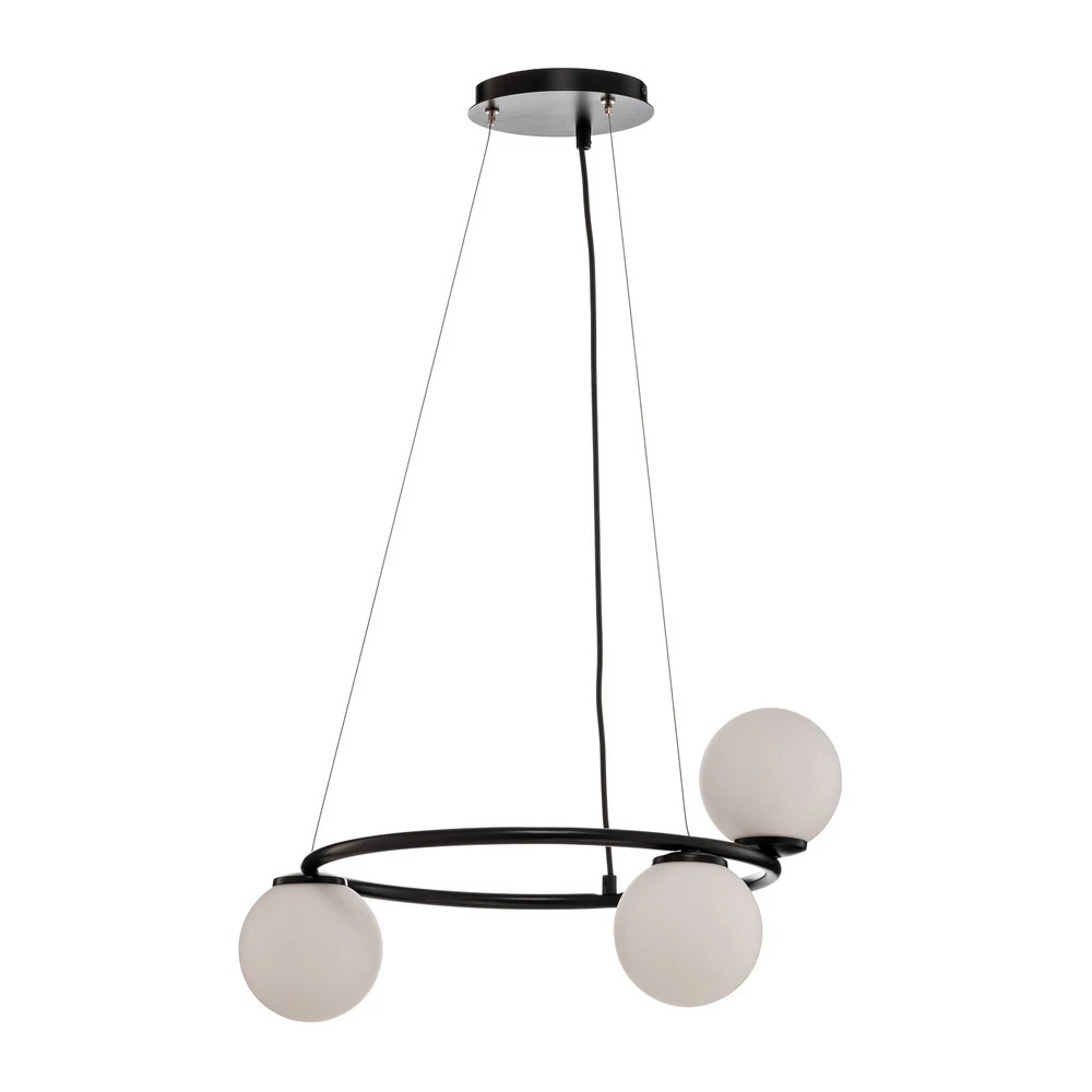 Éclairage LED Haute Luminosité Suspension Gama, à 3 lampes, noire
