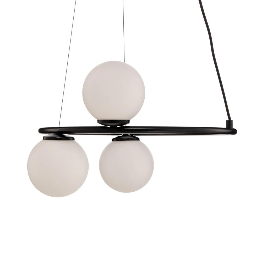 Éclairage LED Haute Luminosité Suspension Gama, à 3 lampes, noire