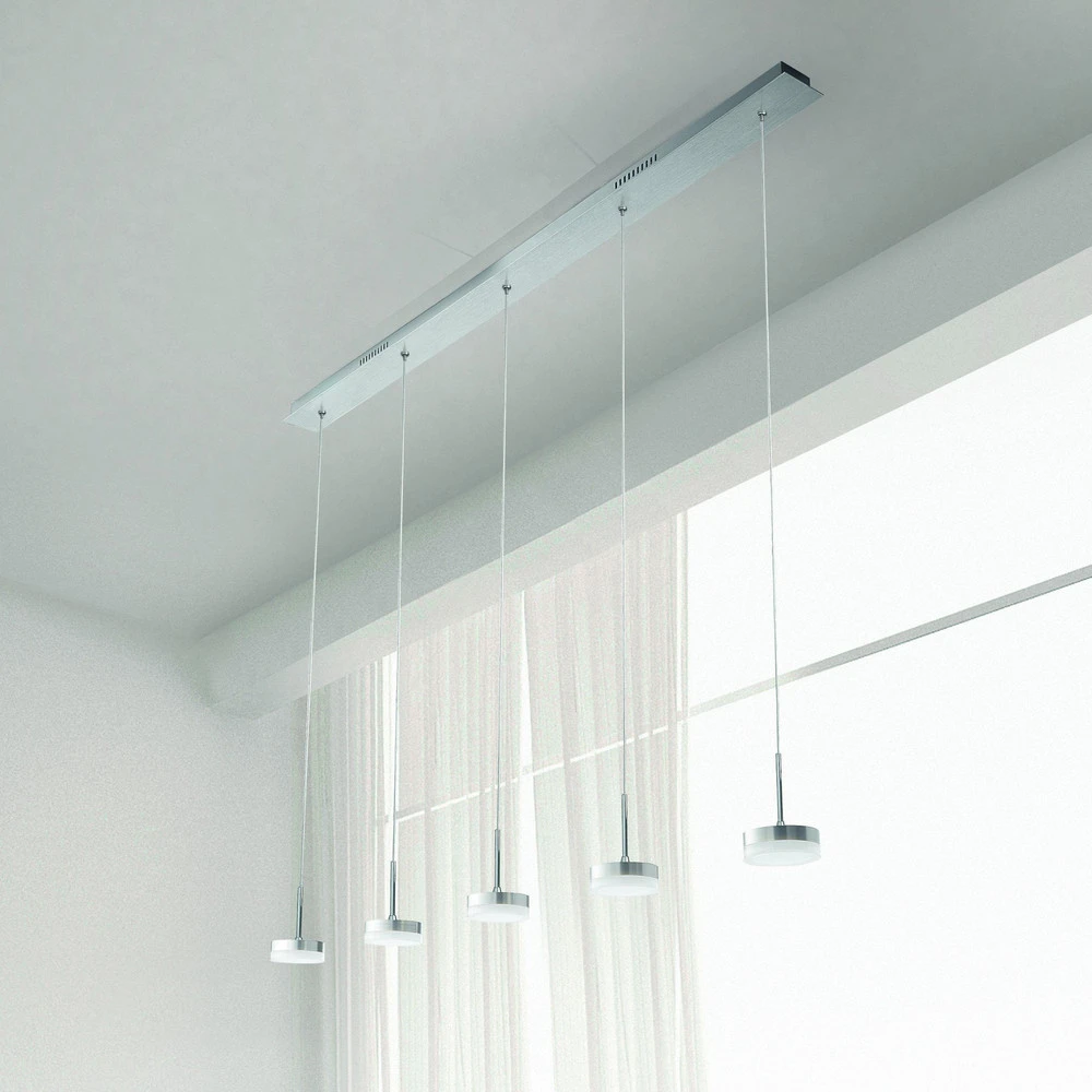 Éclairage LED Haute Luminosité Suspension LED Dunk, aluminium, à 5 lampes, 3.000 K, métal
