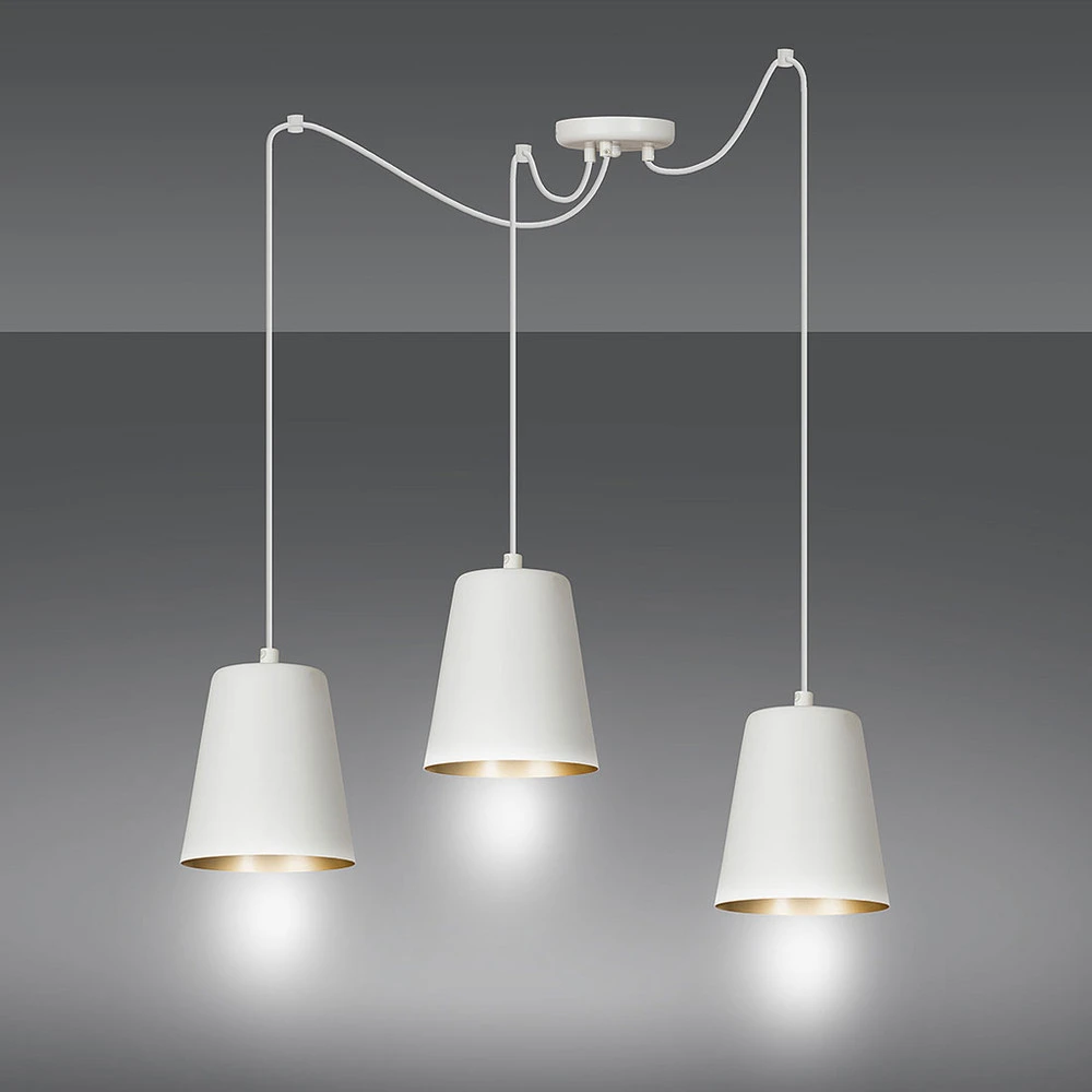 Éclairage LED Haute Luminosité Suspension Link avec 3 abat-jour, blanche