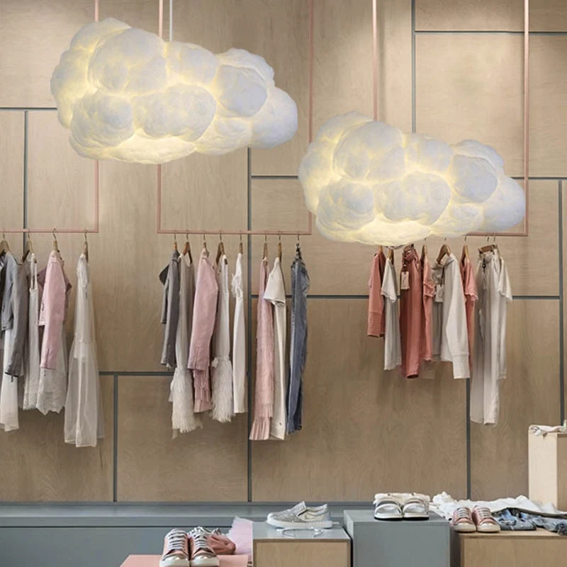 Éclairage LED Haute Luminosité Suspension Luminaire – Nuage Blanc érien en Plastique, Design Contemporain pour Intérieur