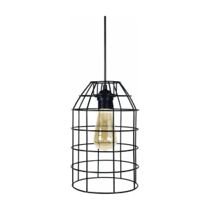 CRAPAROLA - Suspension lanterne métal noir avec diffuseur opale