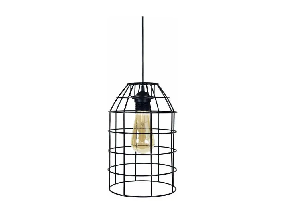 CRAPAROLA - Suspension lanterne métal noir avec diffuseur opale