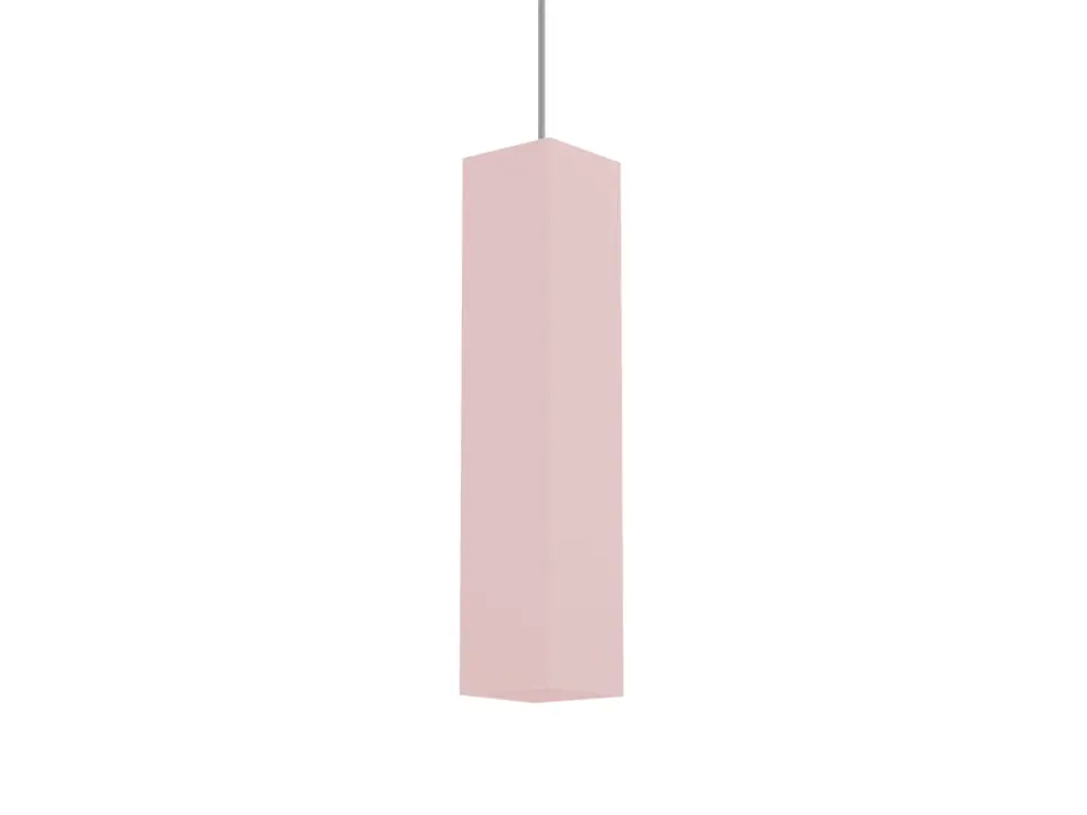 CUBE Suspension, 1X GU10, max 33W, métal, rose, H30cm avec fixation réglable