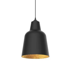 DONG Suspension, 1X E27, max 42W, métal, noir mat/feuille d'or, D.33cm IP44 pour salle de bain