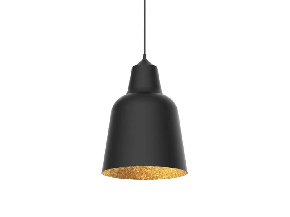 DONG Suspension, 1X E27, max 42W, métal, noir mat/feuille d'or, D.33cm IP44 pour salle de bain