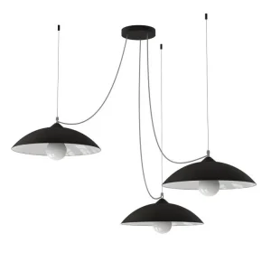 DREAM Suspension, 3X E27, max 42W, métal, noir mat/blanc, D.40cm avec LED intégrée non remplaçable