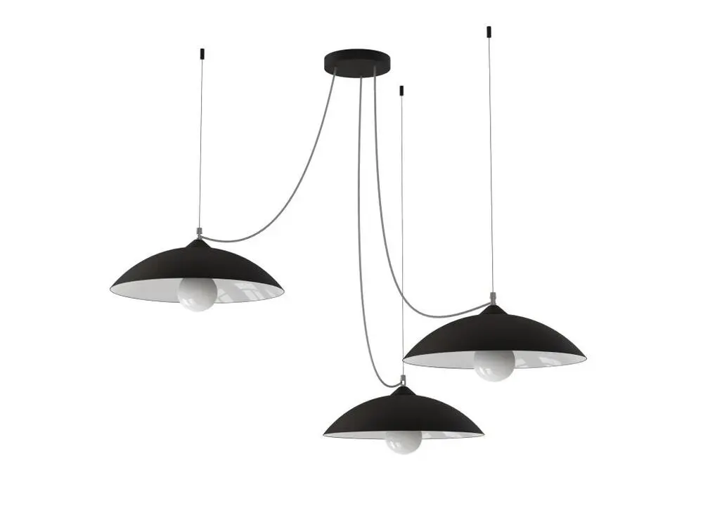 DREAM Suspension, 3X E27, max 42W, métal, noir mat/blanc, D.40cm avec LED intégrée non remplaçable