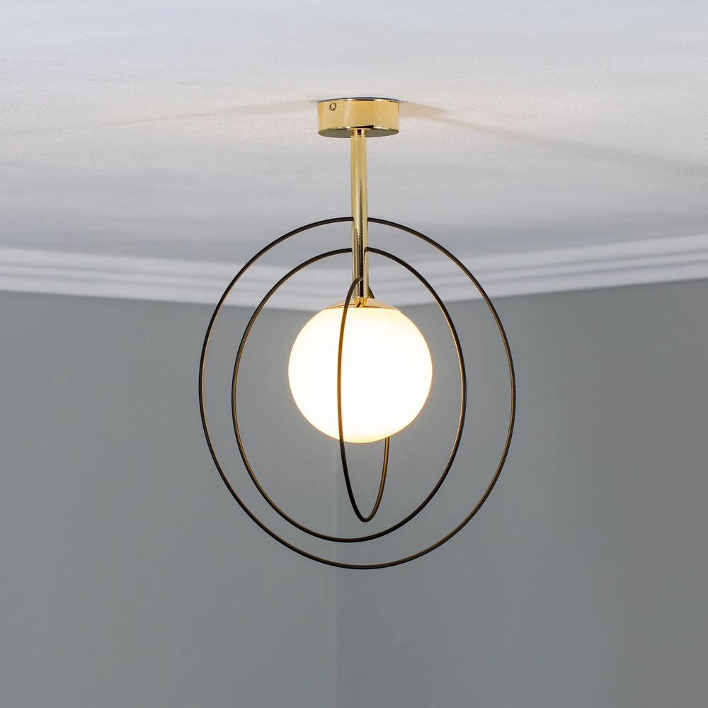 Euluna plafonnier Spinn, à 1 lampe, verre, Ø 35 cm (Carré 30x30cm)