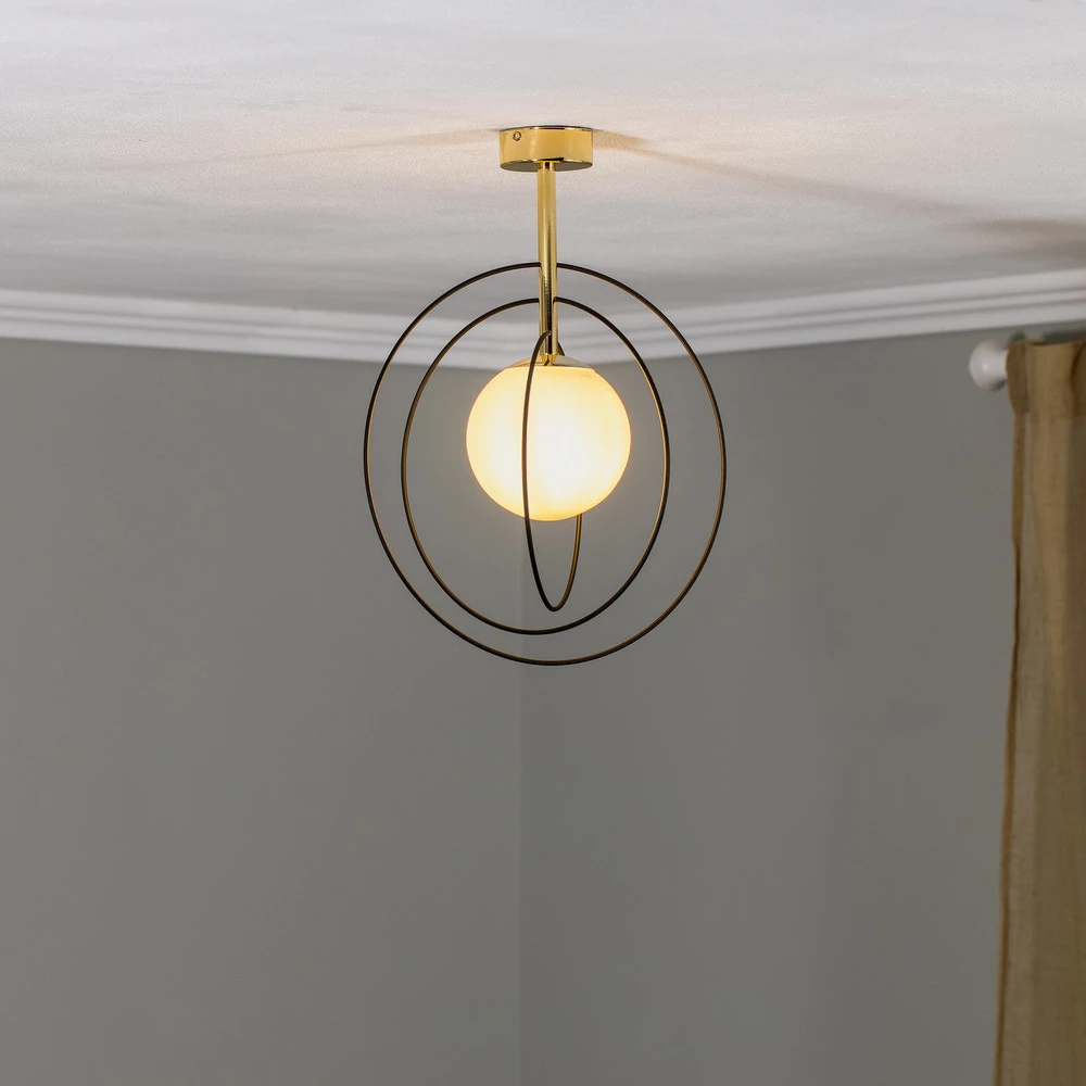 Euluna plafonnier Spinn, à 1 lampe, verre, Ø 35 cm (Carré 30x30cm)