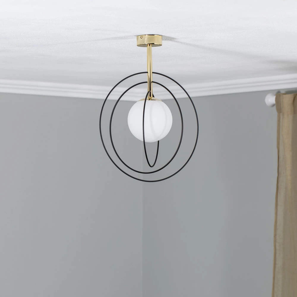 Euluna plafonnier Spinn, à 1 lampe, verre, Ø 35 cm (Carré 30x30cm)