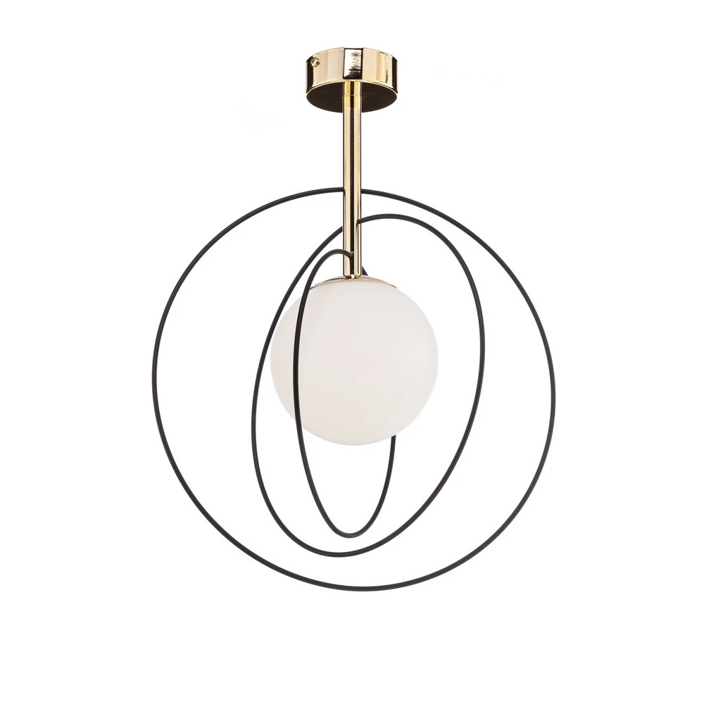 Euluna plafonnier Spinn, à 1 lampe, verre, Ø 35 cm (Carré 30x30cm)
