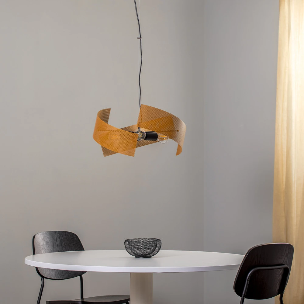 Euluna suspension Moira, doré, Ø 50 cm, à 3 lampes à fixation clip