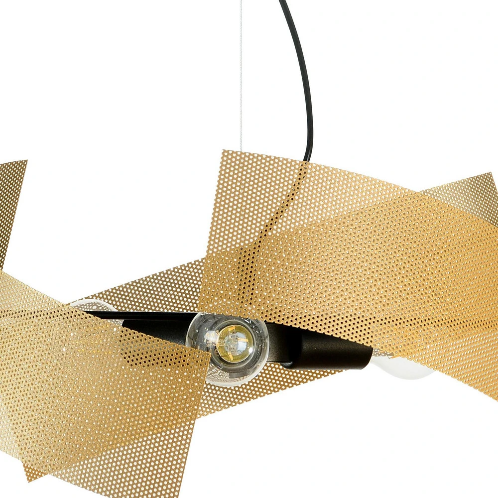 Euluna suspension Moira, doré, Ø 50 cm, à 3 lampes à fixation clip