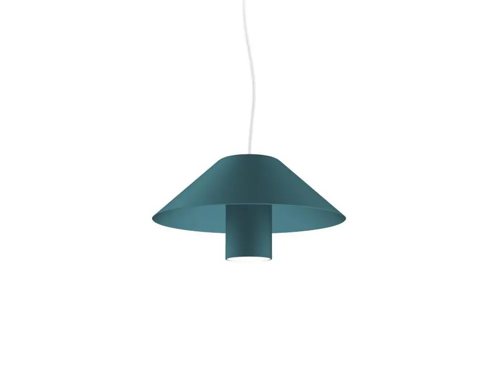 FLORA Suspension, 1X GU10, max 42W, bleu méditerranéen, D.25cm avec diffuseur opale