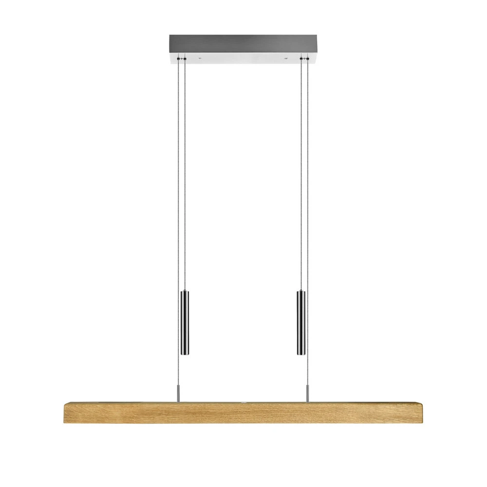 HerzBlut Suspension LED Leonora, 85 cm, bois, intensité variable | 4000K | lumière neutre