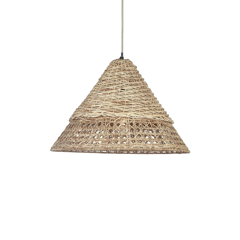PR Home Pune suspension avec abat-jour rotin avec fixation réglable