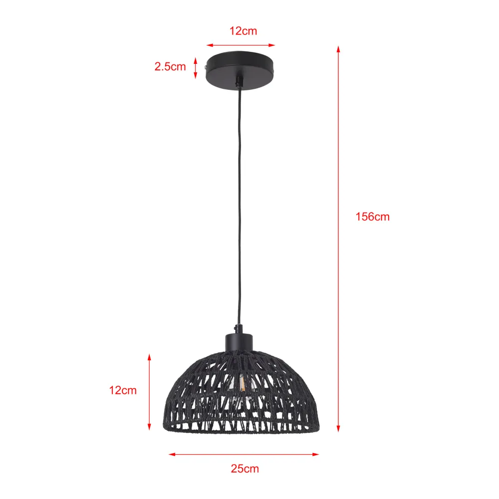 Lampe lampadaire suspension E27 noir 03_0010724 - Installation Facile