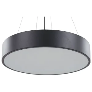 Lampe à LED suspendue noire en métal BALILI avec diffuseur opale
