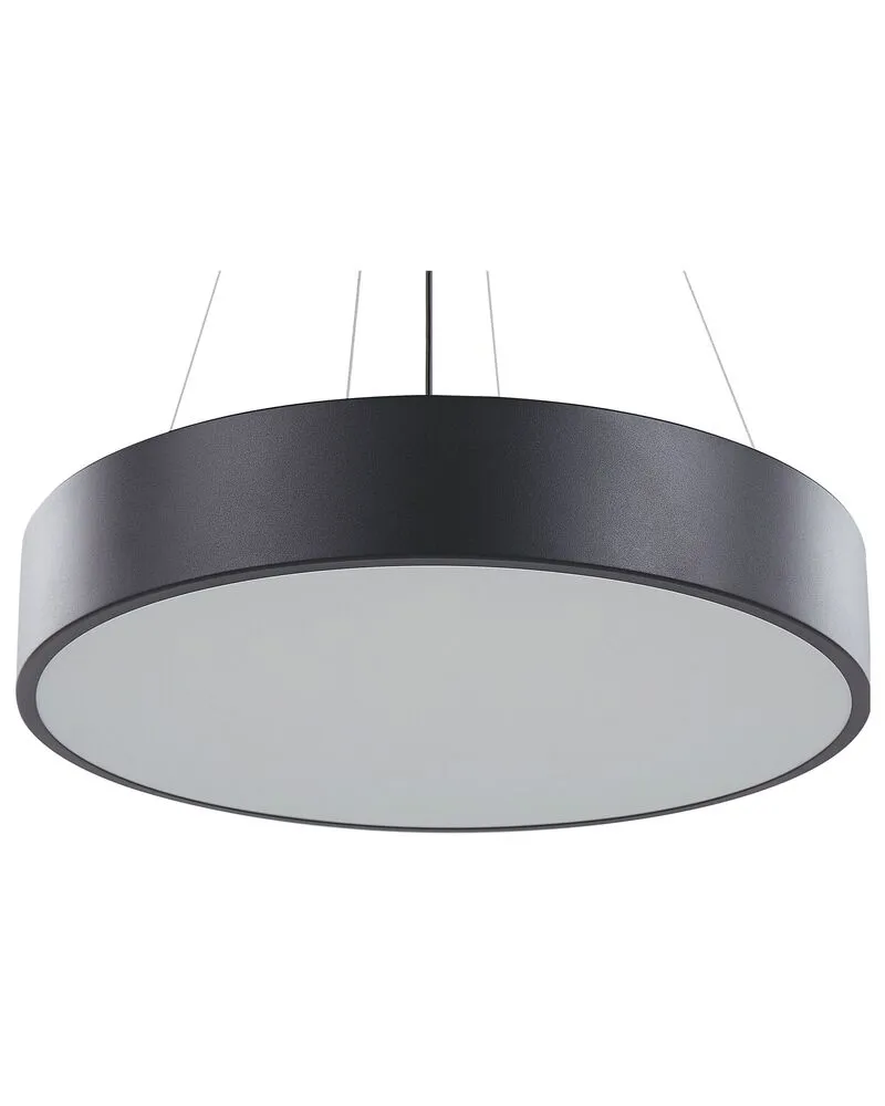 Lampe à LED suspendue noire en métal BALILI avec diffuseur opale