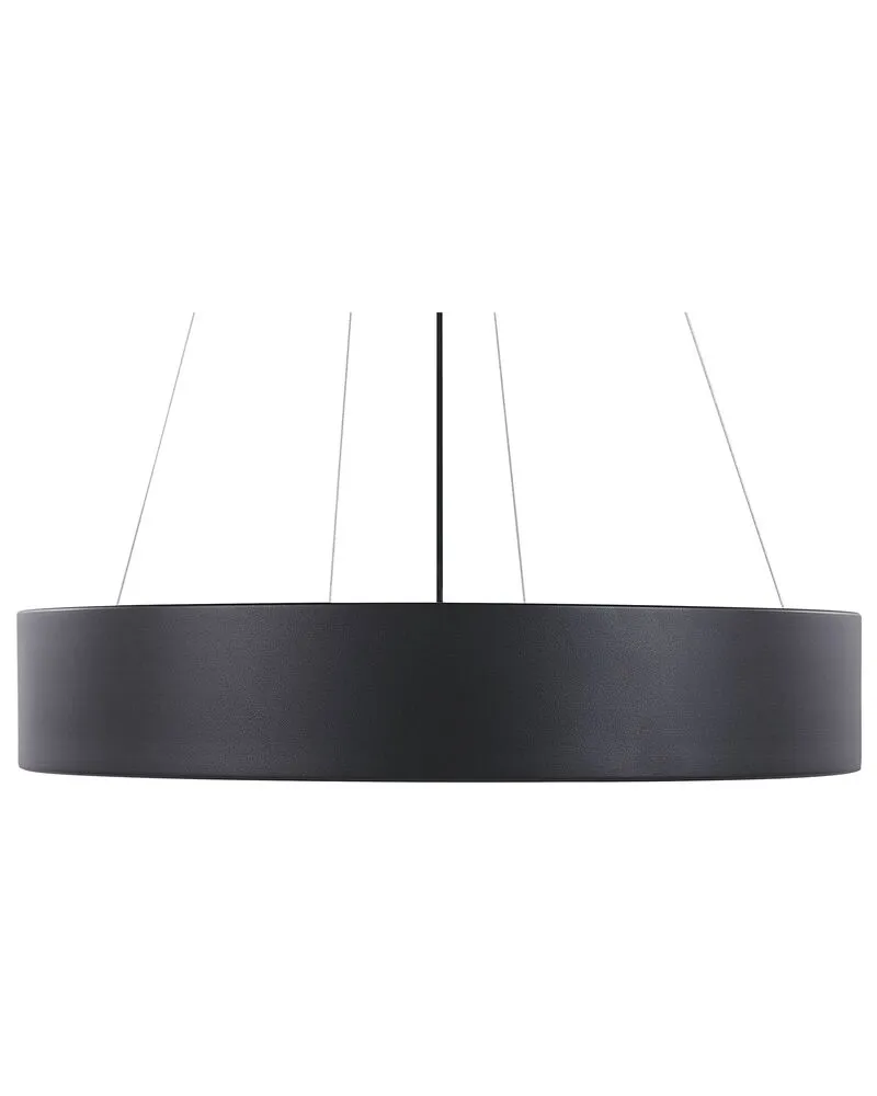 Lampe à LED suspendue noire en métal BALILI avec diffuseur opale