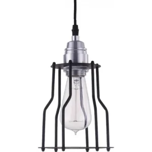 Lampe de plafond d'époque - Lampe suspendue de style cage - Jail Noir | Garantie 2 Ans