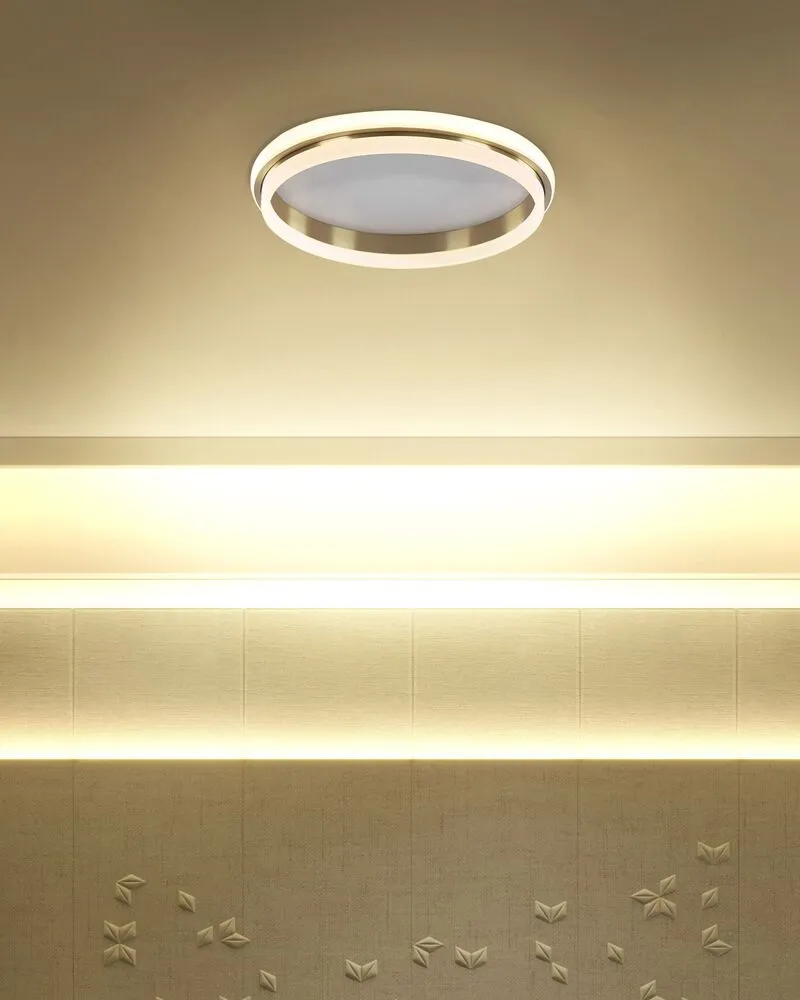 Lampe de plafond à LED en métal blanc et doré ⌀ 64 cm TAPING avec fixation réglable