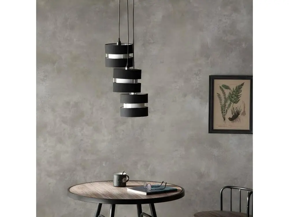 Lampe de plafond noire 36x33x100h | 4000K | lumière neutre