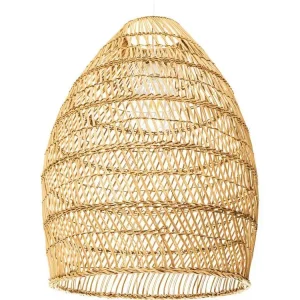 Lampe de plafond en rotin - Suspension de stile Boho Bali - 50cm - Puong Bois naturel en acrylique dépoli