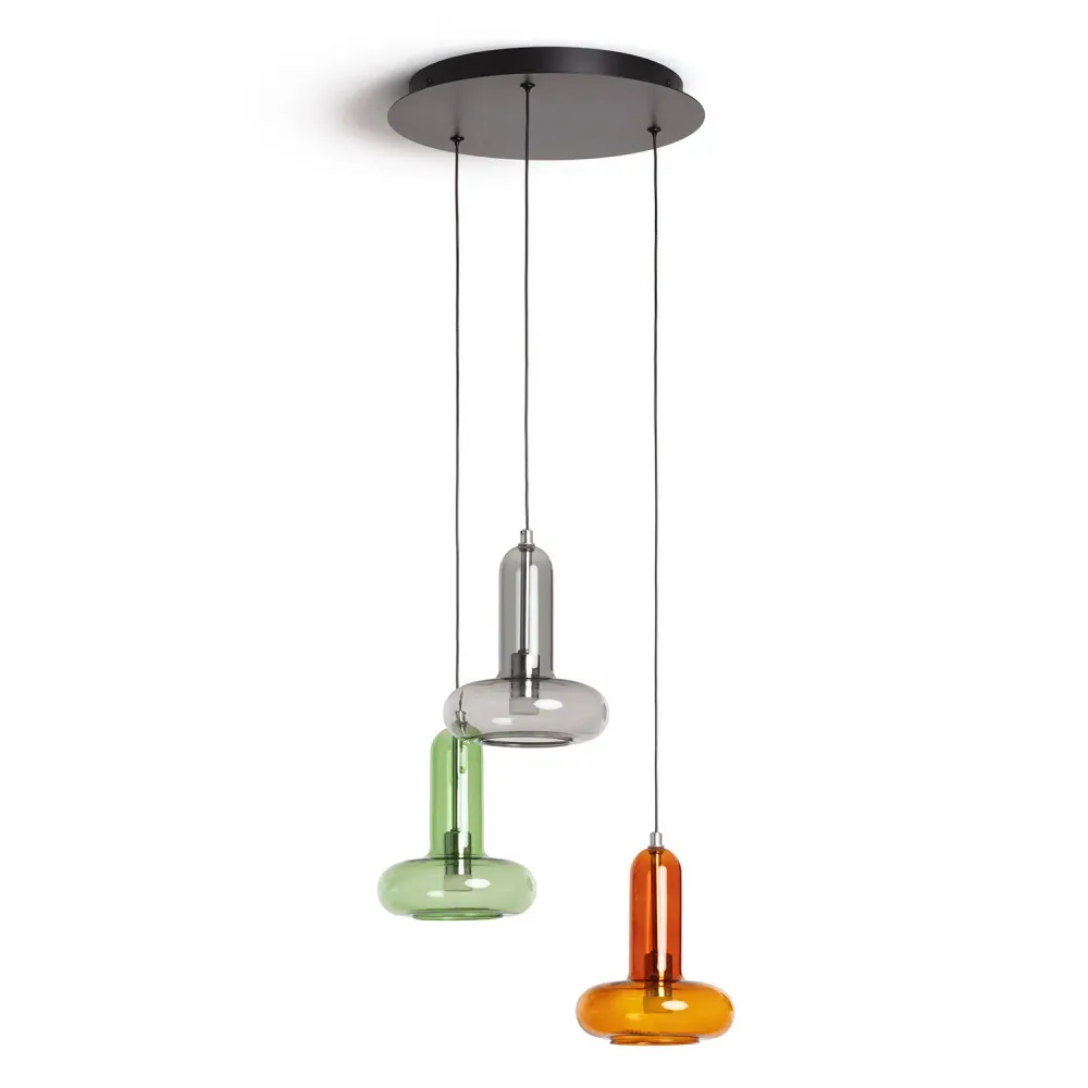 Lampe suspendue 15W en aluminium avec trois spots à LED avec LED intégrée non remplaçable