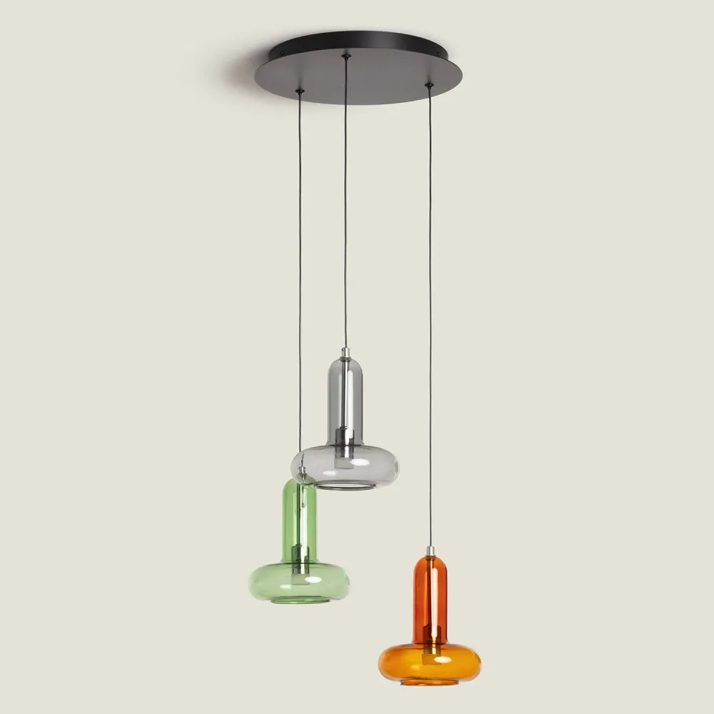 Lampe suspendue 15W en aluminium avec trois spots à LED avec LED intégrée non remplaçable