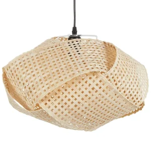 Lampe suspendue en bambou naturel HALIL avec fixation réglable