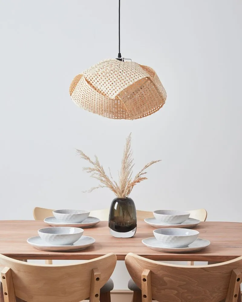 Lampe suspendue en bambou naturel HALIL avec fixation réglable