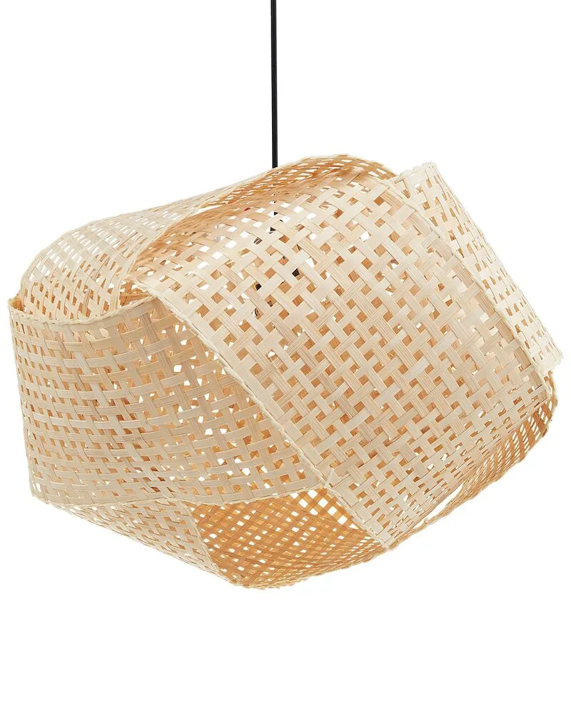 Lampe suspendue en bambou naturel HALIL avec fixation réglable