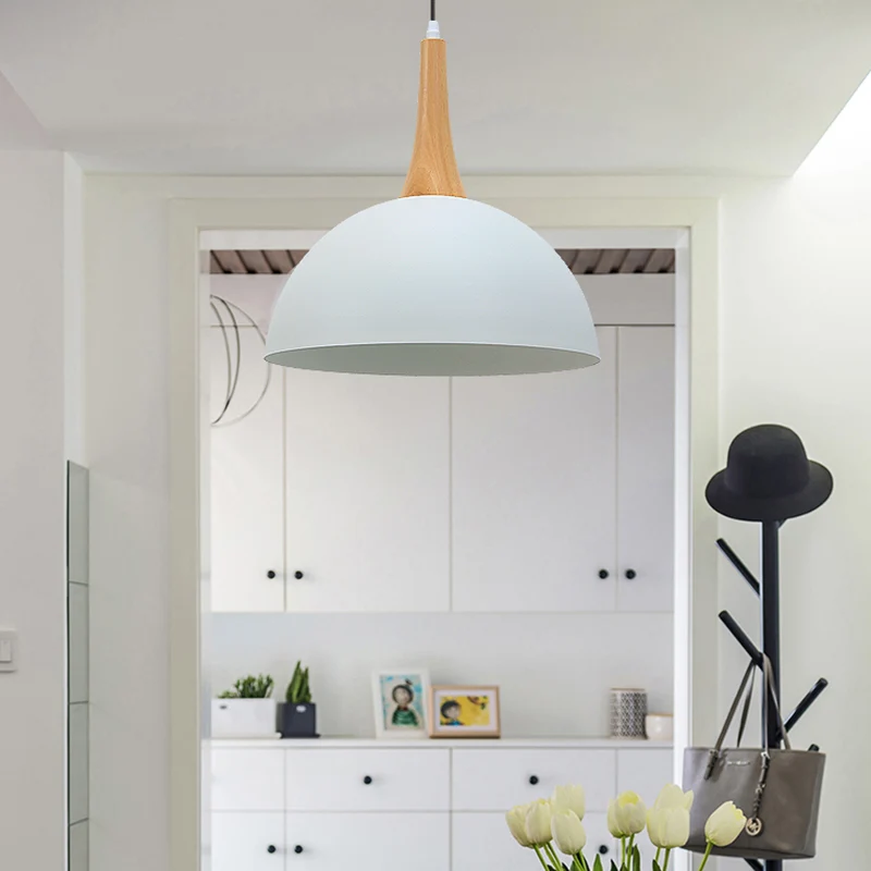 Lampe suspendue en forme de dôme, 1 lumière, noir/blanc, récent et élégante, en métal, pour salle de réunion, marché | 400...