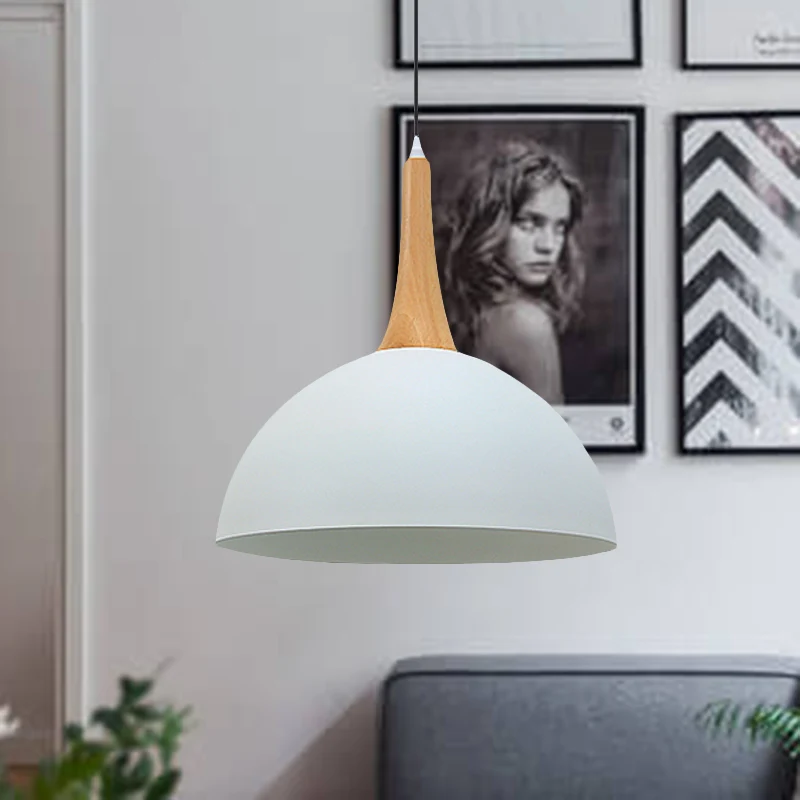 Lampe suspendue en forme de dôme, 1 lumière, noir/blanc, récent et élégante, en métal, pour salle de réunion, marché | 400...