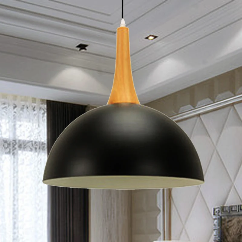 Lampe suspendue en forme de dôme, 1 lumière, noir/blanc, récent et élégante, en métal, pour salle de réunion, marché | 400...