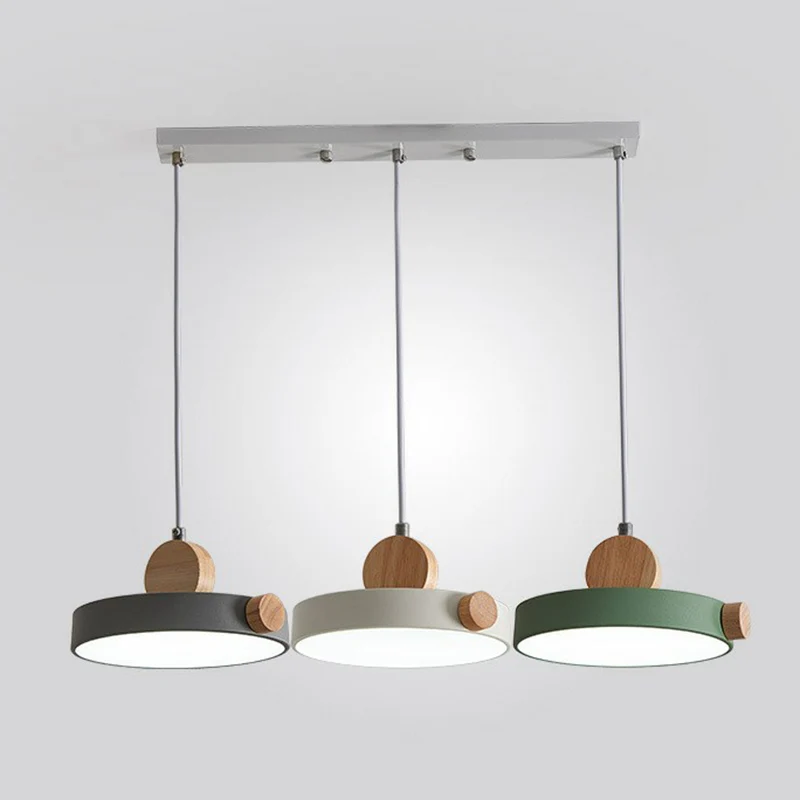 Lampe suspendue LED ronde en acrylique, simplicité, 3 têtes, pour salle à manger, plafonnier multiple, blanc Sans outil d'...