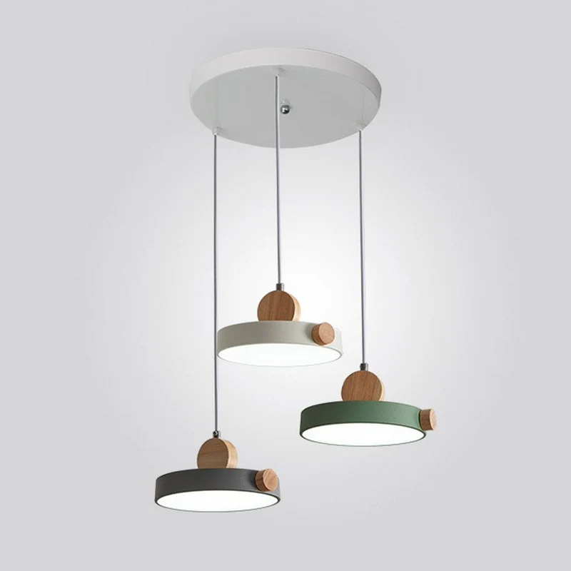 Lampe suspendue LED ronde en acrylique, simplicité, 3 têtes, pour salle à manger, plafonnier multiple, blanc Sans outil d'...