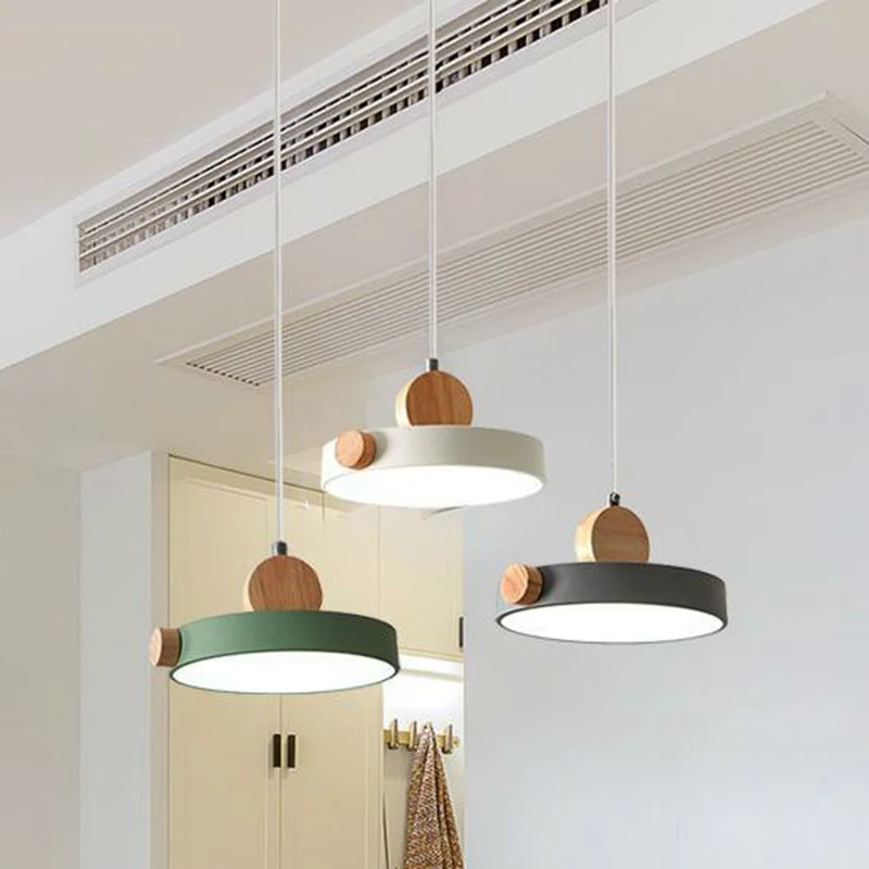 Lampe suspendue LED ronde en acrylique, simplicité, 3 têtes, pour salle à manger, plafonnier multiple, blanc Sans outil d'...