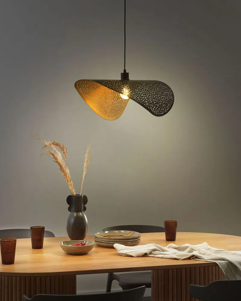Lampe suspendue en métal noir MAHI - Installation Facile