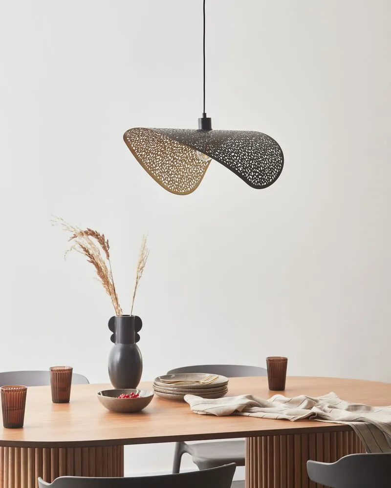 Lampe suspendue en métal noir MAHI - Installation Facile