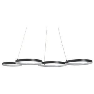 Lampe suspendue en métal noir PIBOR avec LED intégrée non remplaçable