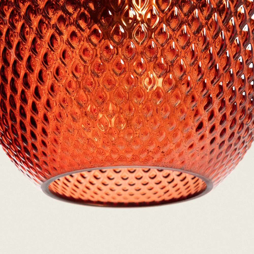 Lampe suspendue en métal et verre, modèle Oradea avec LED intégrée non remplaçable