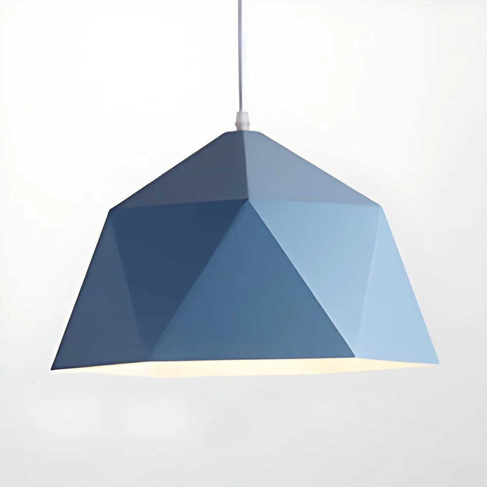Lampe suspendue de Style Macaron, bol polyédrique, lampe suspendue métallique à une tête pour magasin de tissus à fixation...