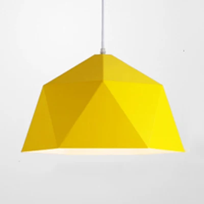 Lampe suspendue de Style Macaron, bol polyédrique, lampe suspendue métallique à une tête pour magasin de tissus à fixation...