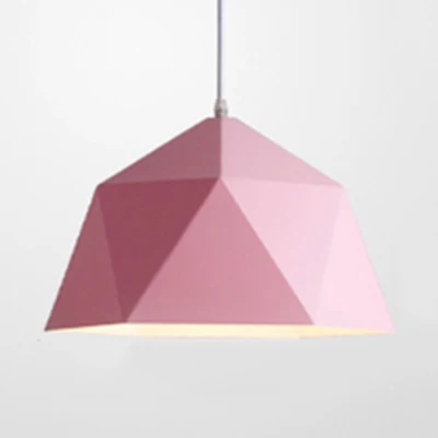 Lampe suspendue de Style Macaron, bol polyédrique, lampe suspendue métallique à une tête pour magasin de tissus à fixation...