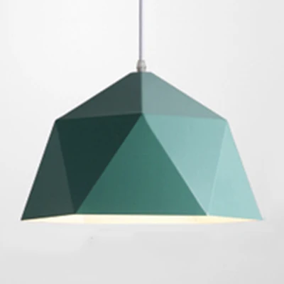 Lampe suspendue de Style Macaron, bol polyédrique, lampe suspendue métallique à une tête pour magasin de tissus à fixation...