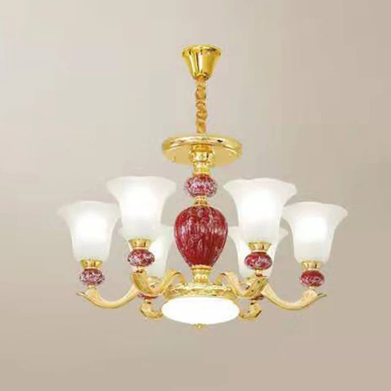 Lampe suspendue en verre dépoli Morning Glory, lustre minimal pour salon - Installation Facile