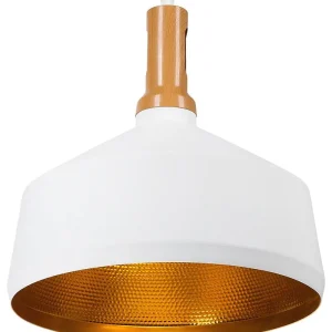 Lampe suspension blanc et doré SEPIK avec fixation réglable